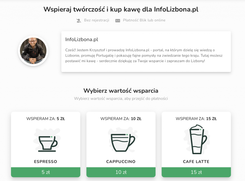 Wirtualna Kawa Buy Coffee To Wsparcie Lokalnych Twórców Lizbona Lisbonaa Portugalia Polski Przewodnik po Lizbonie i Portugalii Jak postawić wirtualną kawę InfoLizbona